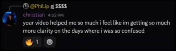 Discord message from christian: a video gave them clarity on confusing days